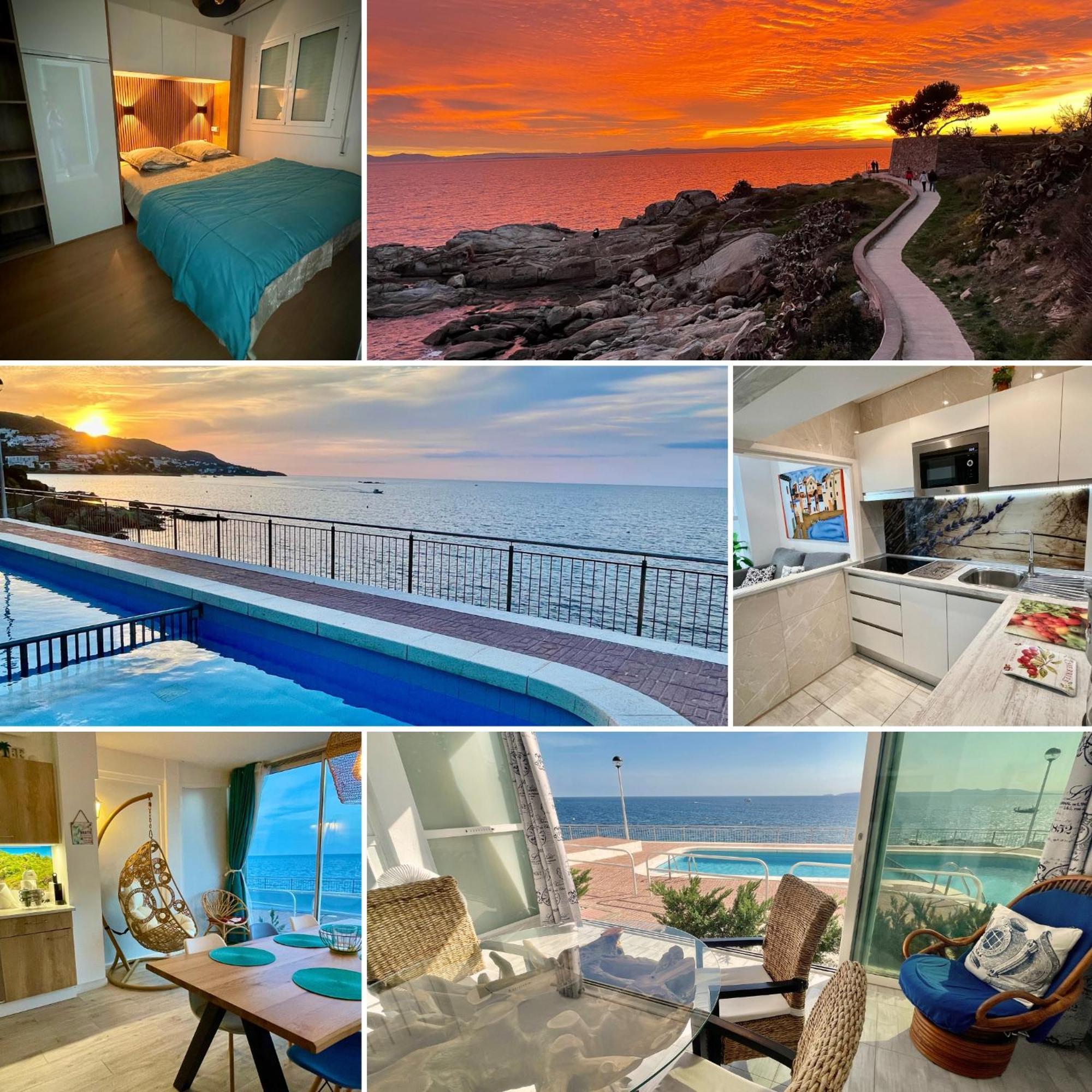 Magnifique Appartement En Front De Mer, Caneylles Roses Bagian luar foto